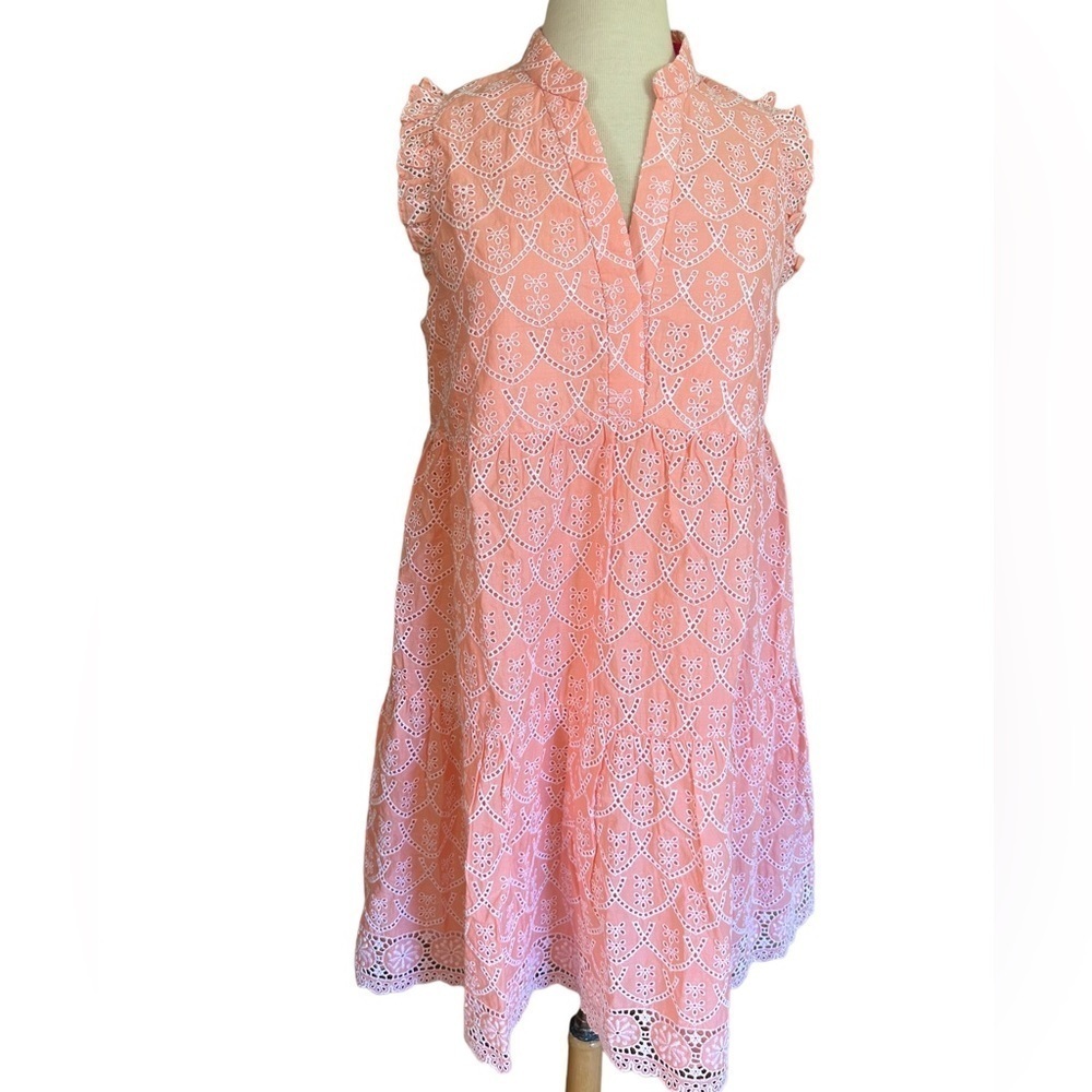 LILLY PULITZER Large Briela Peach Hyacinth Floral Arch Eyelet Dress - Picture 5 of 16
